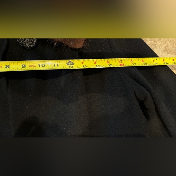 Authentic 100% cashmere pea cost with real mink collar - Picture 8 of 14